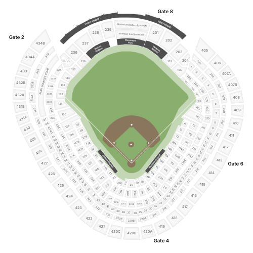 Yankee Stadium, New York (Sections Only) seating chart at SeatingCharts.io